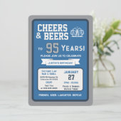 Sports Bar Birthday Cheers and Beers to 95 Years 招待状 (スタンド正面)
