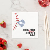 Sports Baseball Homerun Glitter Bridal Shower スタンダードカクテルナプキン (インサイチュ)