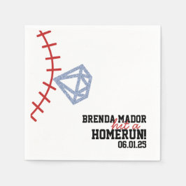 Sports Baseball Homerun Glitter Bridal Shower  スタンダードカクテルナプキン