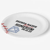 Sports Baseball Homerun Glitter Bridal Shower  ペーパープレート (アングル)