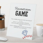 Sports Baseball Homerun Glitter Bridal Shower Game 台座サイン (インサイチュ)