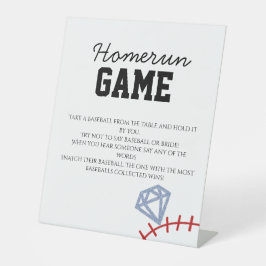 Sports Baseball Homerun Glitter Bridal Shower Game 台座サイン
