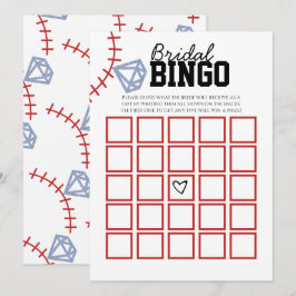 Sports Baseball Homerun Glitter Bridal Shower Game 招待状