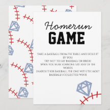 Sports Baseball Homerun Glitter Bridal Shower Game