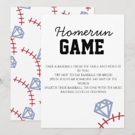 Sports Baseball Homerun Glitter Bridal Shower Game 招待状
