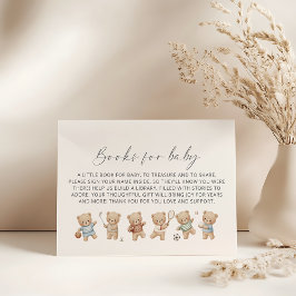 Sports bear baby shower bearly wait book request エンクロージャーカード