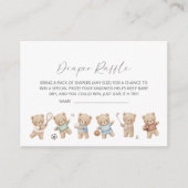 sports bear baby shower, bearly wait diaper raffle エンクロージャーカード (正面)