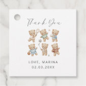 Sports bear baby shower, we can bearly wait フェイバータグ (正面)