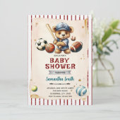 Sports Bearly Wait Baby Shower Invitation 招待状 (スタンド正面)