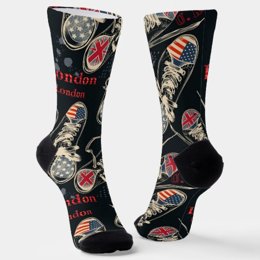 Sports Boots Fashion Pattern ソックス (傾斜あり)