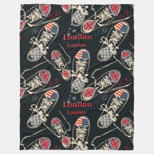 Sports Boots Fashion Pattern  フリースブランケット (正面)