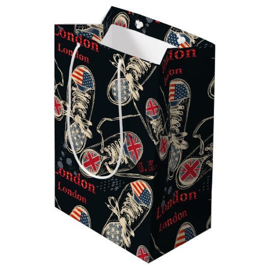 Sports Boots Fashion Pattern  ミディアムペーパーバッグ (裏面アングル)