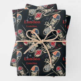 Sports Boots Fashion Pattern  ラッピングペーパーシート