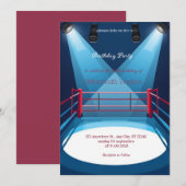 sports boxing birthday invitation 招待状 (正面/裏面)
