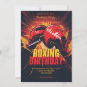 sports boxing birthday invitation 招待状 (正面)