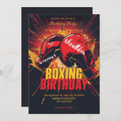 sports boxing birthday invitation 招待状 (正面/裏面)