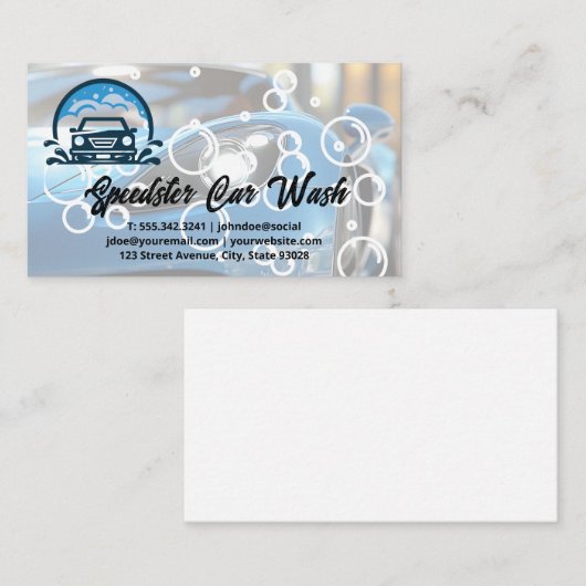 Sports Car | Auto Wash Clean Detailing 名刺 (正面/裏面)