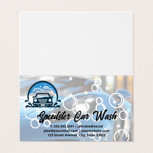 Sports Car | Auto Wash Clean Detailing 名刺 (外部フラット)