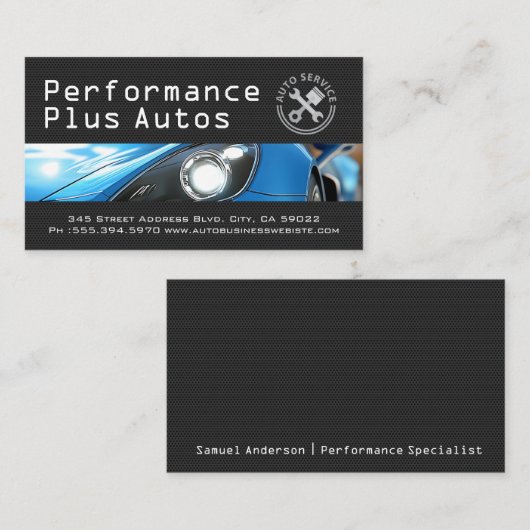 Sports Car | Performance Autos | Repair  名刺 (正面/裏面)