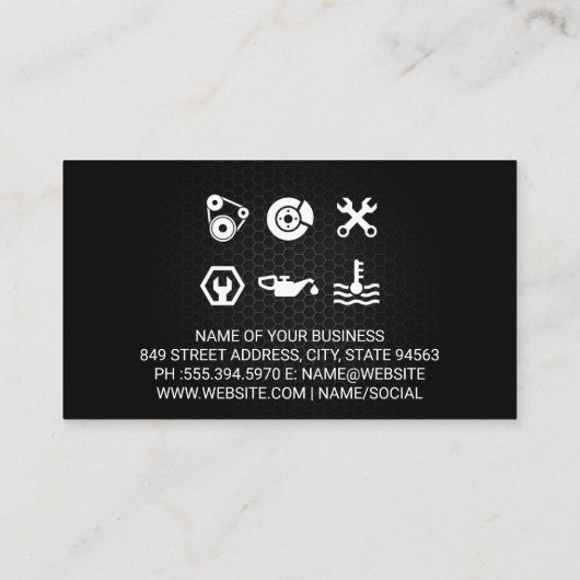 Sports Car Stylized Logo | Gears | Auto Services 名刺 (裏面)