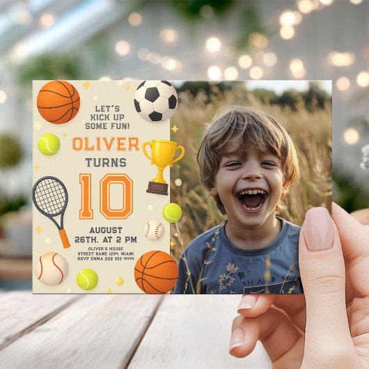 Sports Champion Birthday Party 招待状