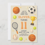 Sports Champion Birthday Party 招待状 (正面)