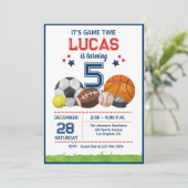 Sports Game Time All-Star Birthday Party 招待状 (スタンド正面)