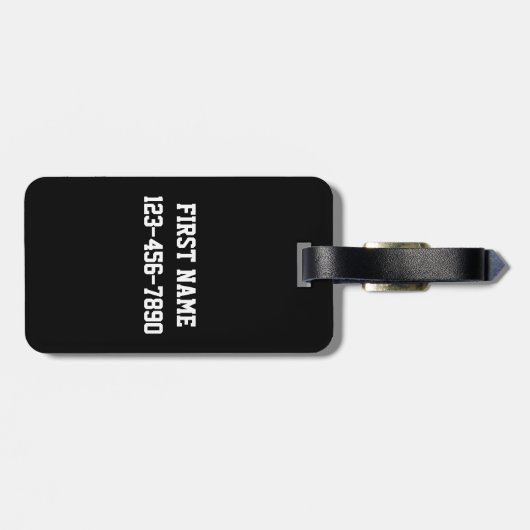 Sports Jersey Blackと金ゴールドストライプ名番号 ラゲッジタグ (裏面横)