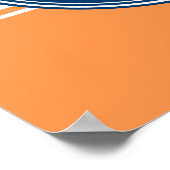 Sports Jersey Blue and Orange Stripes Name Number ポスター (角)