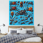 Sports Motorcycles : Speed and Performance キャンバスプリント (インサイチュ (寝室))