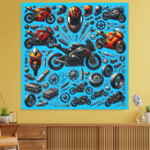 Sports Motorcycles : Speed and Performance キャンバスプリント (インサイチュ (リビング))