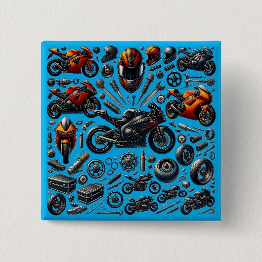 Sports Motorcycles: Speed and Performance 缶バッジ (正面)