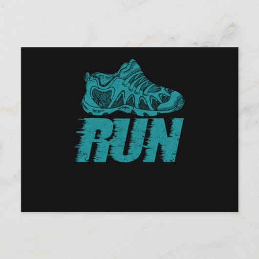Sports Shoe Run Funny Running Sprint Jogging ポストカード (正面)