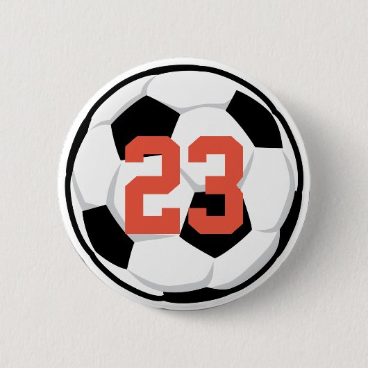 Sports Soccer Ball Player Number Team Spirit Fan 缶バッジ (正面)