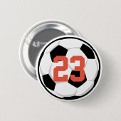 Sports Soccer Ball Player Number Team Spirit Fan 缶バッジ (正面&裏面)
