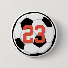 Sports Soccer Ball Player Number Team Spirit Fan 缶バッジ