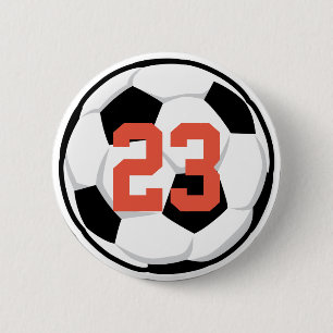 Sports Soccer Ball Player Number Team Spirit Fan 缶バッジ