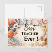 Sports Teacher Thank You Gift End of School Year ポストカード (正面/裏面)