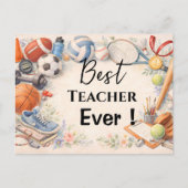 Sports Teacher Thank You Gift End of School Year ポストカード (正面)