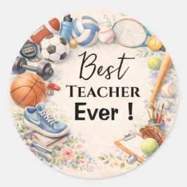 Sports Teacher Thank You Gift End of School Year ラウンドシール