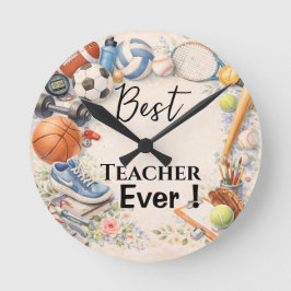 Sports Teacher Thank You Gift End of School Year ラウンド壁時計