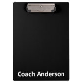 Sports Team Coach's Name Black and White  クリップボード (正面)