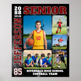 Sports Team Player Senior Night Photo Collage ポスター