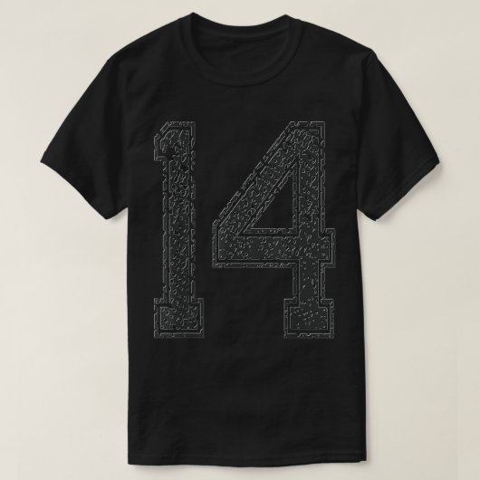 Sports TeamNumber 14Year 2014Midnight Black  Tシャツ (デザイン正面)