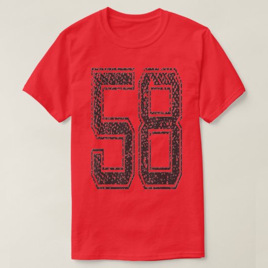 Sports TeamNumber 58Year 1958Midnight Black Tシャツ (デザイン正面)