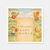 Sports Teddy Bear Baby Shower スタンダードカクテルナプキン (正面)
