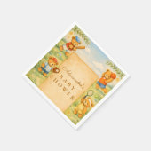 Sports Teddy Bear Baby Shower スタンダードカクテルナプキン (角)