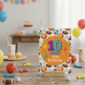 Sports Theme 10th Birthday Invitation 招待状