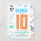 Sports Theme Boys Modern Birthday Party 招待状 (正面)