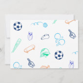 Sports Theme Boys Modern Birthday Party Photo 招待状 (裏面)